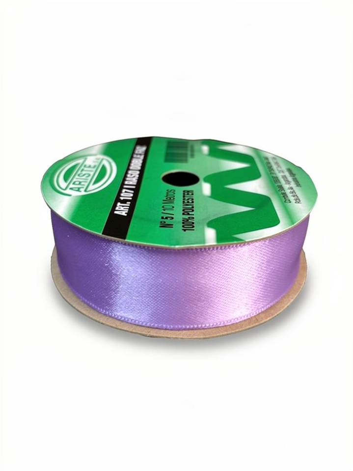 CINTA RASO DOBLE FAZ N5 LILA (25MM) X 10MTS