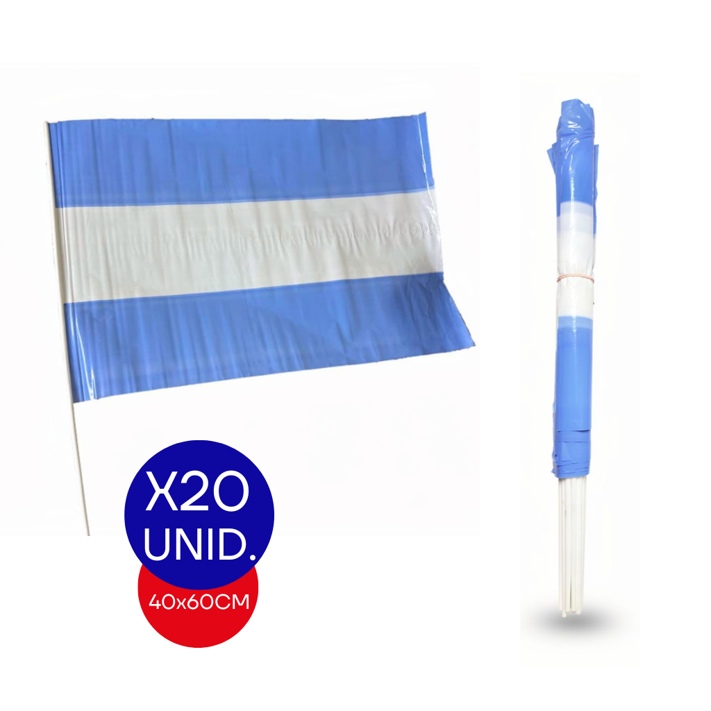 BANDERA PATRIA PLASTICA 40X60CM X20 UNID.