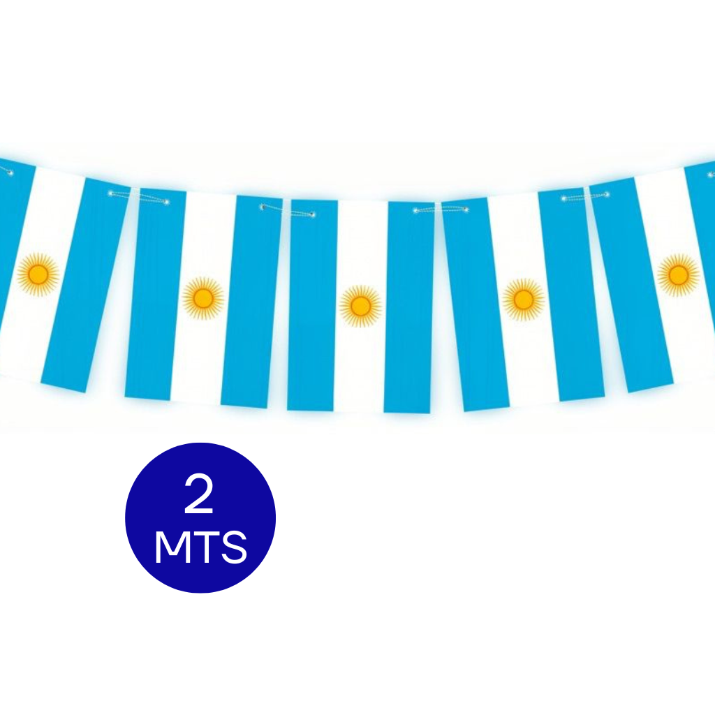 BANDERIN BANDERA ARGENTINA ARMADO IMAGEN PARTY 2MTS