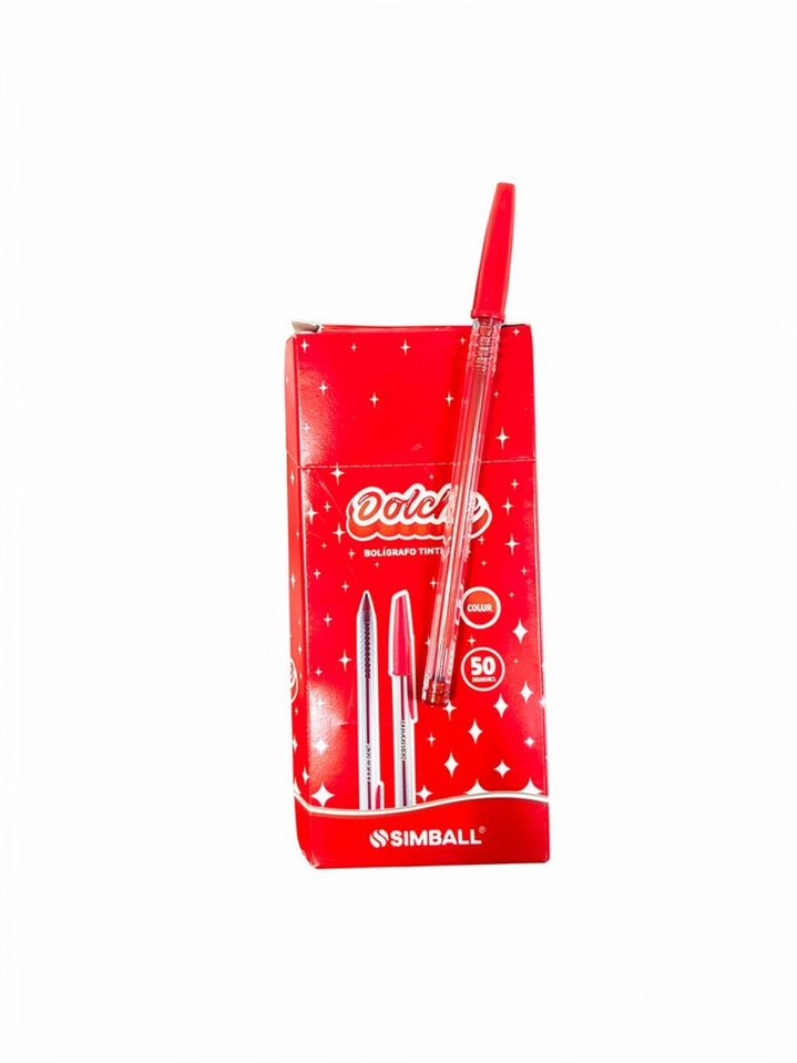 BOLIGRAFO SIMBALL DOLCHE ROJO 1MM CAJA X50 UNID.