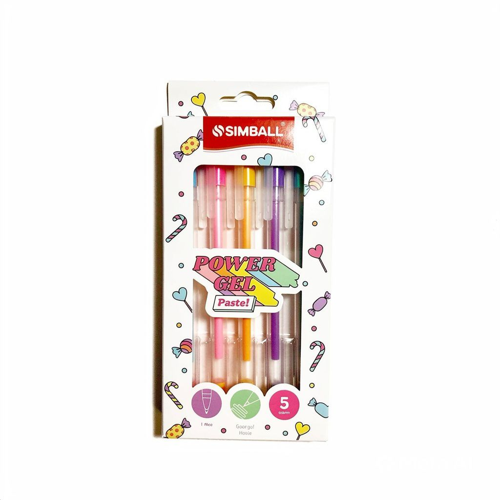 BOLIGRAFO SIMBALL POWER GEL PASTEL GEL X 5