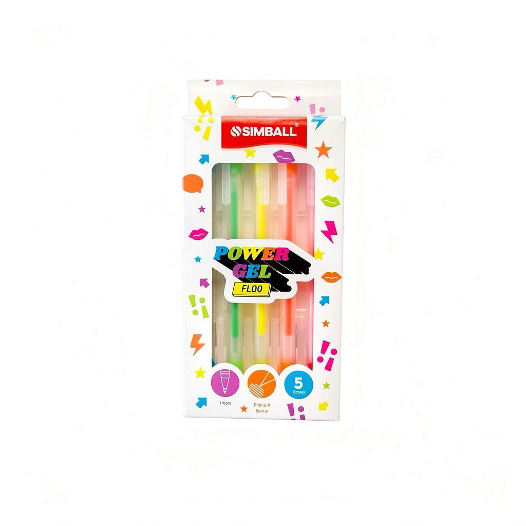 BOLIGRAFO SIMBALL POWER GEL NEON GEL X 5 U