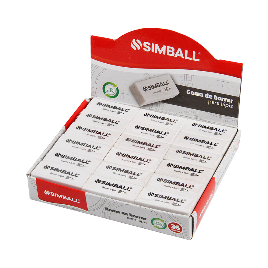 GOMA LAPIZ BLANCA SIMBALL CAJA X36
