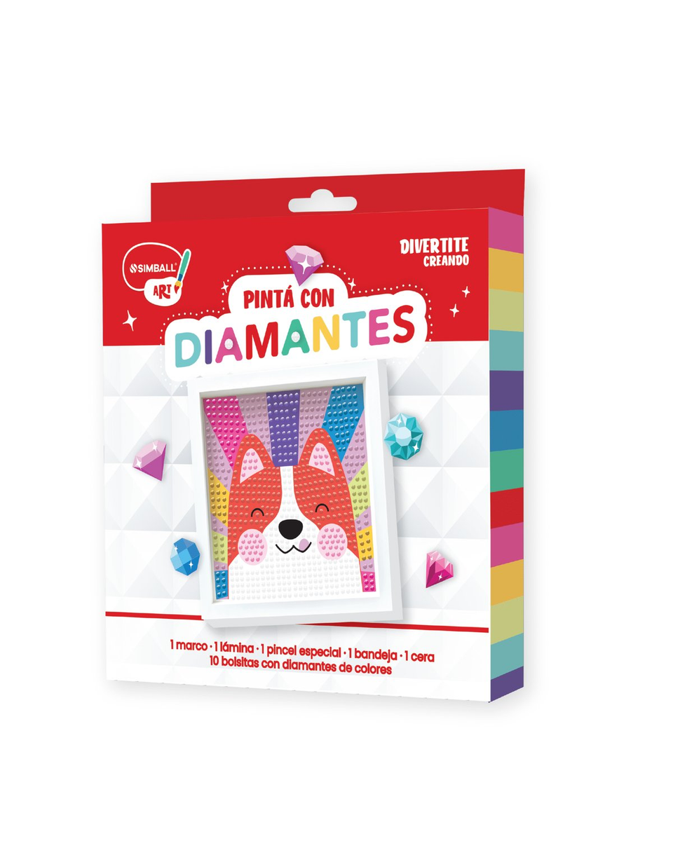 PINTA CON DIAMANTES PERRO