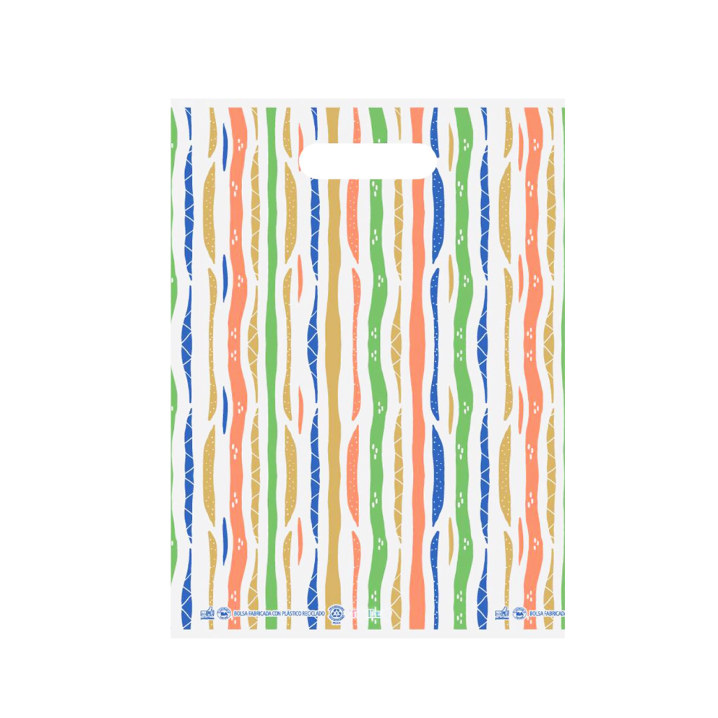 BOLSA RIÑON 25X35 X 50 W-159 ONDAS MULTICOLOR 40 MIC