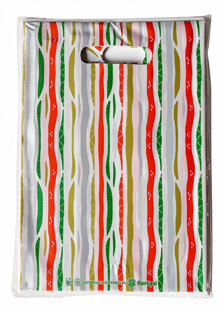 BOLSA RIÑON 30X40 X 50 ONDAS NAVIDEÑAS W-176 40MIC