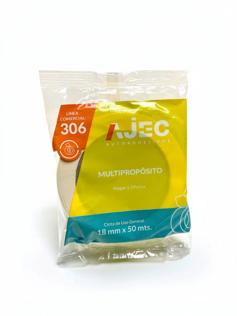 CINTA ADHESIVA DE PAPEL 18 MM X 50 MTS AJEC 