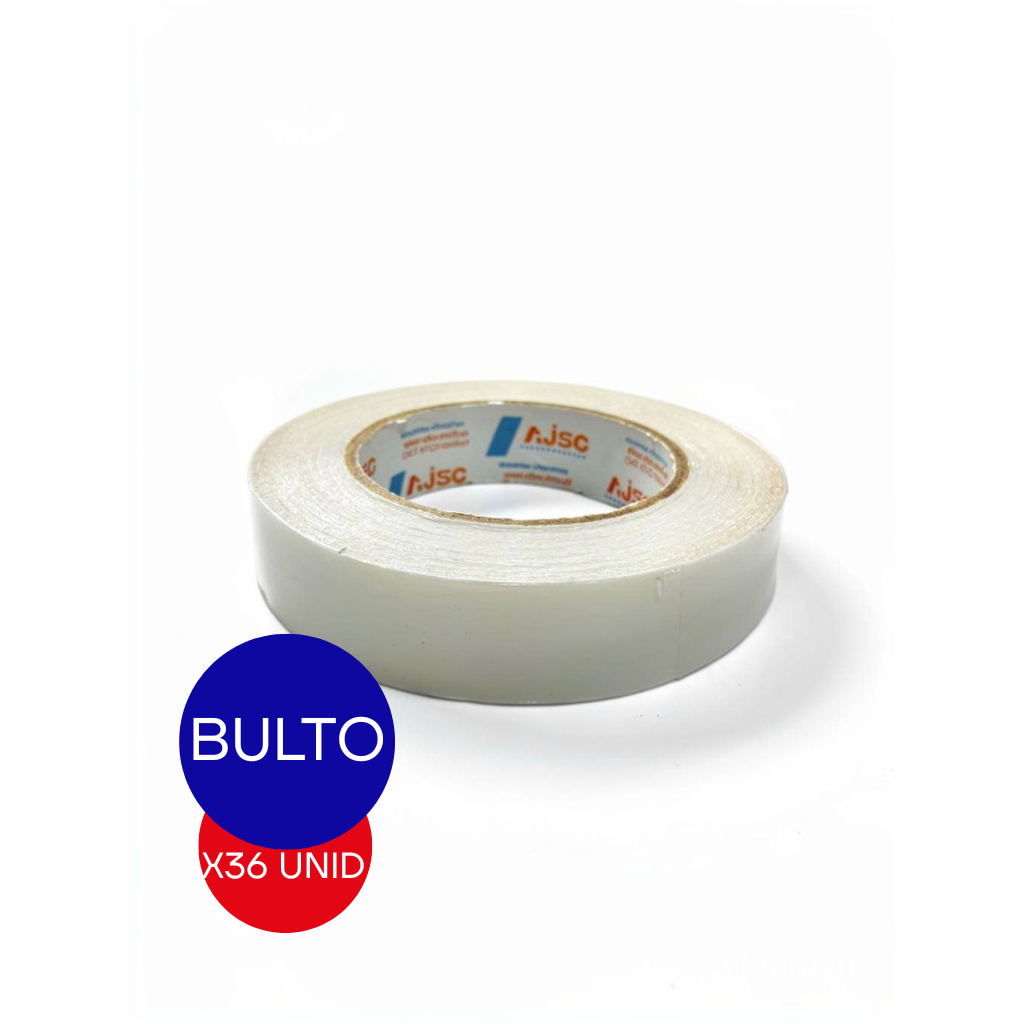 CINTA ADHESIVA BIFAZ BOPP TRANSP. 24MM X 30 MTS AJEC BULTO X 36 UNID.