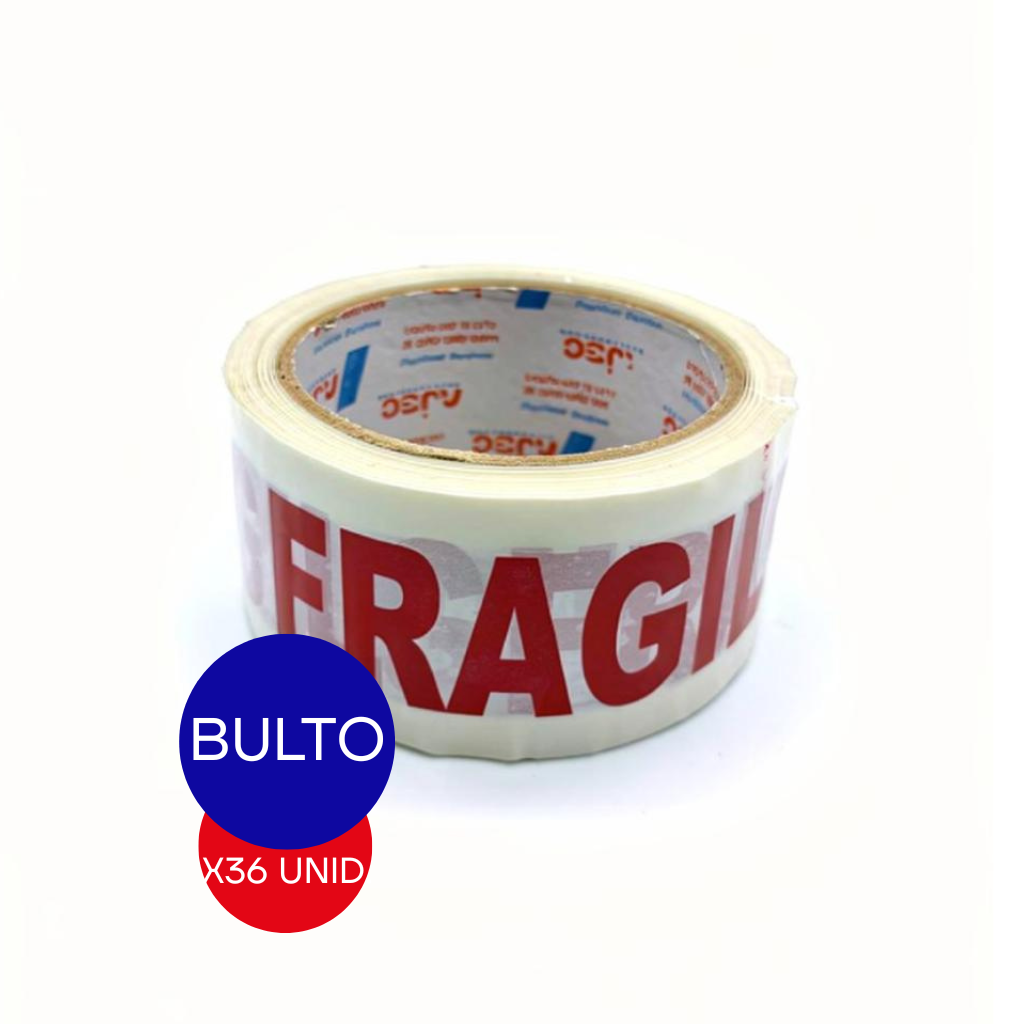 CINTA ADHESIVA FRAGIL 48 MM X 50 MTS AJEC BULTO X 36 UNID.