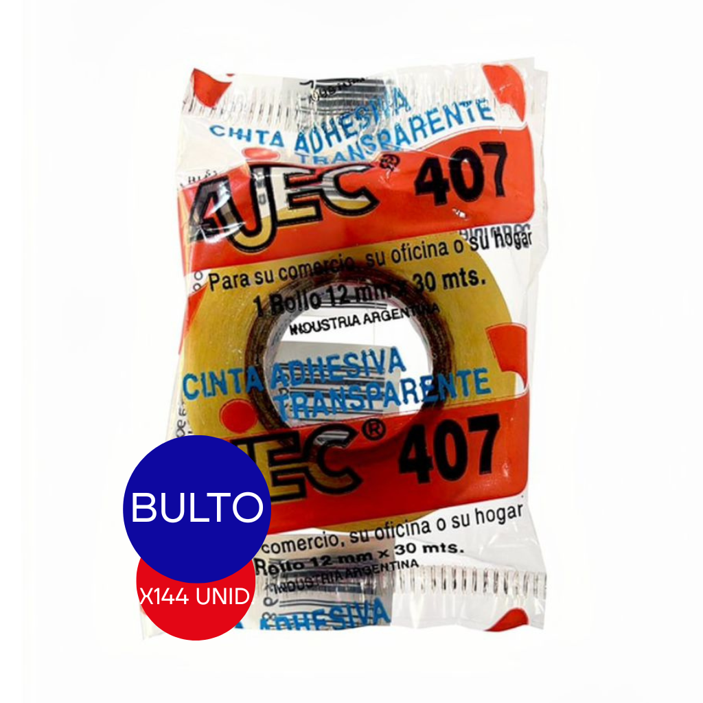 CINTA ADHESIVA TRANSP. 12 MM X 30 MTS AJEC BULTO X 144 UNID.