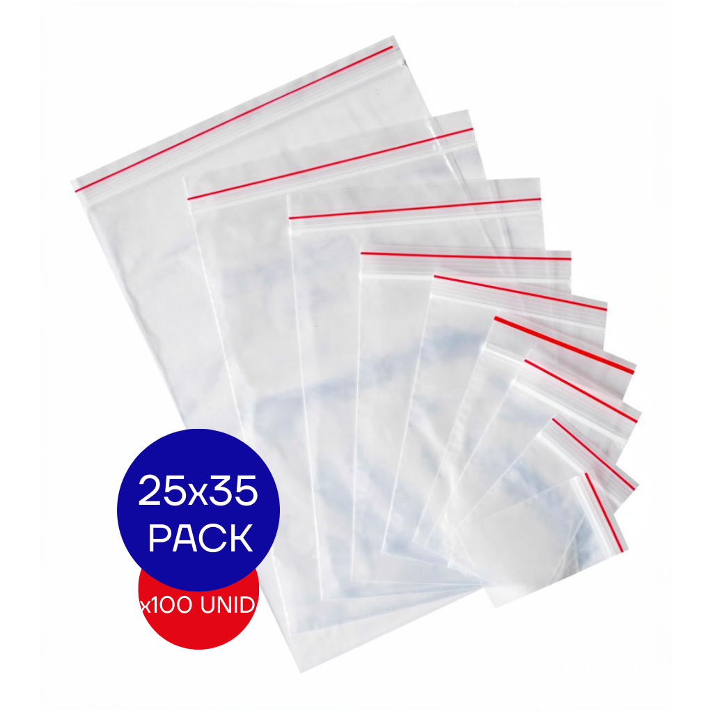 BOLSA ZIPPER 25X35 PAQ X100 BAK (45MIC)
