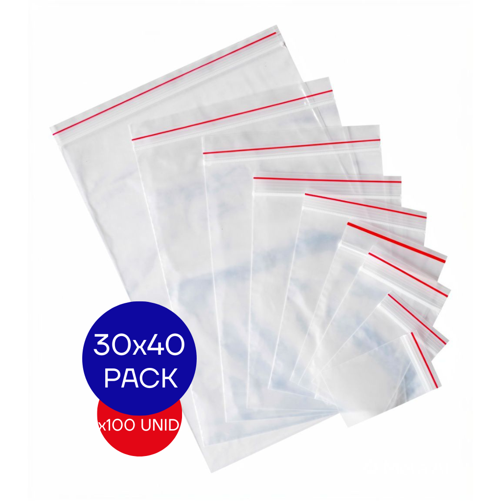BOLSA ZIPPER 30X40 PAQ X100 BAK (45MIC) 