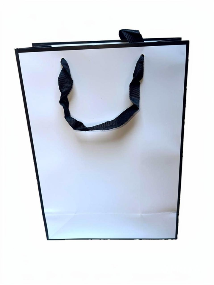 BOLSAS ESTILO CHANNEL 20X28X9.5CM BLANCO PACK X12 UNID.