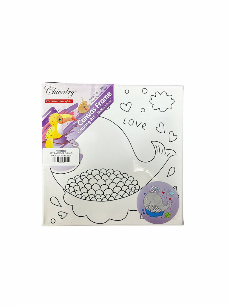 SET BASTIDOR DIBUJO 20X20CM + 6 ACRILICO + 1 PINCEL M3
