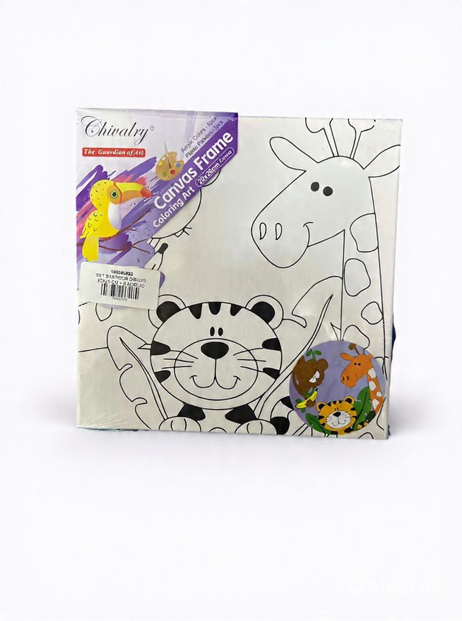 SET BASTIDOR DIBUJO 20X20CM + 6 ACRILICO + 1 PINCEL M6