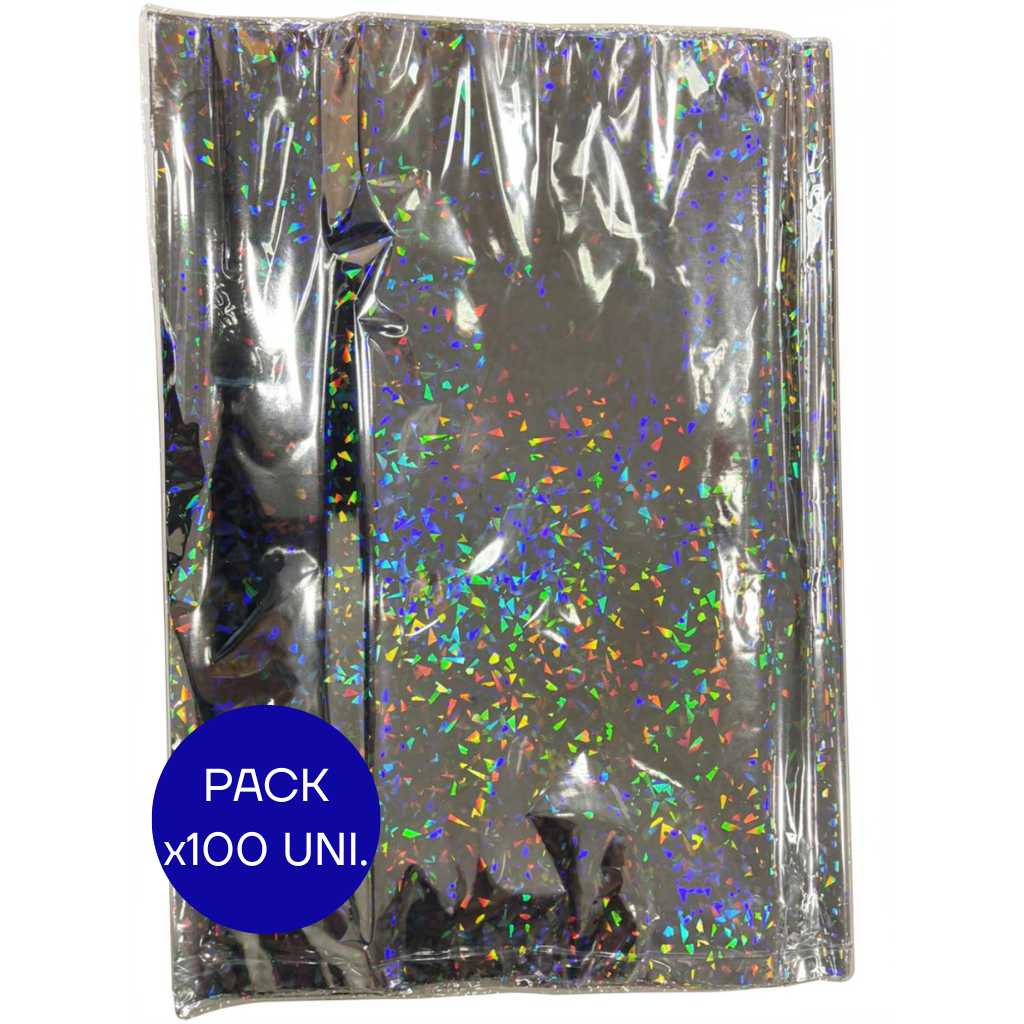 PAPEL HOLOGRAFICO PLATEADO PAQ X100