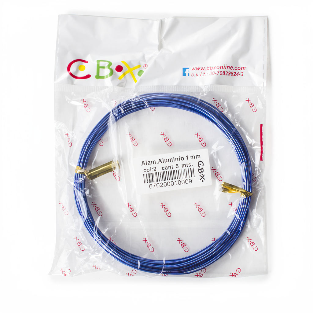 ALAMBRE ALUMINIO 1MM X 5MTS AZUL CBX