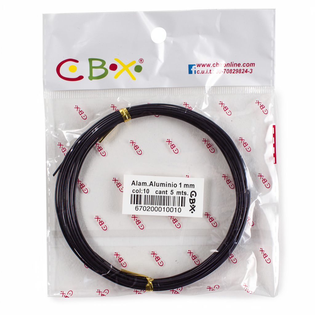 ALAMBRE ALUMINIO 1MM X 5MTS NEGRO CBX