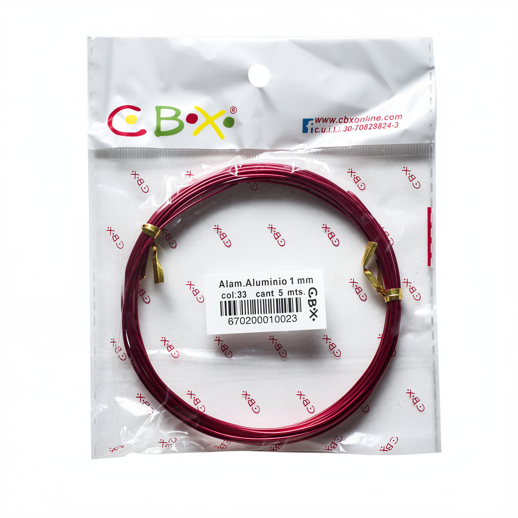 ALAMBRE ALUMINIO 1MM X 5MTS ROJO CBX