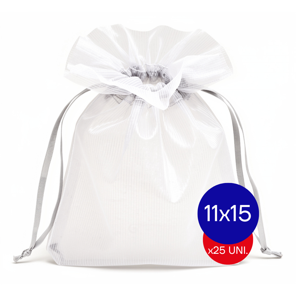 BOLSA ORGANZA 11X15 BLANCO LISA COD 1 X25 UNID.