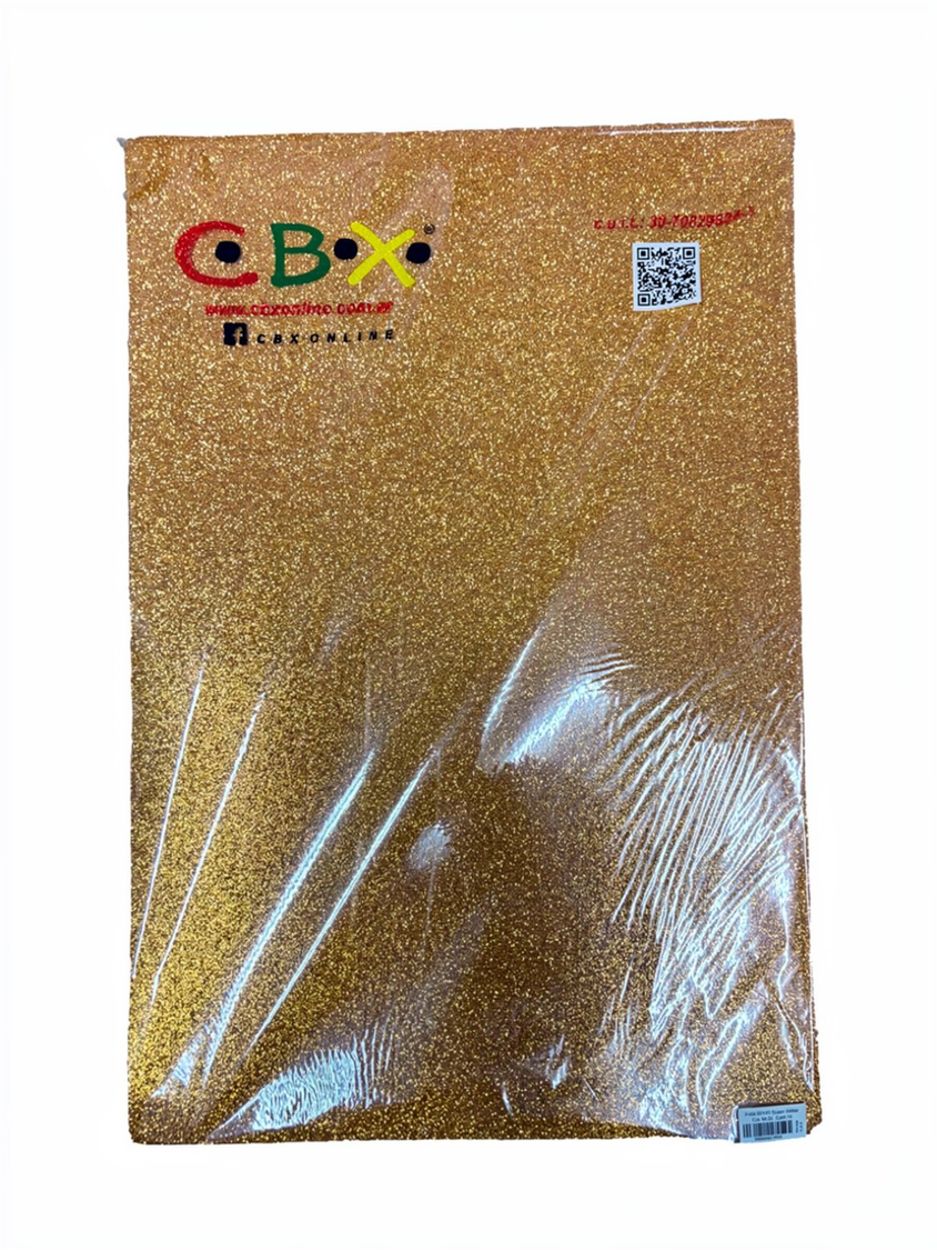 GOMA EVA GLITTER CBX M-22 NARANJA