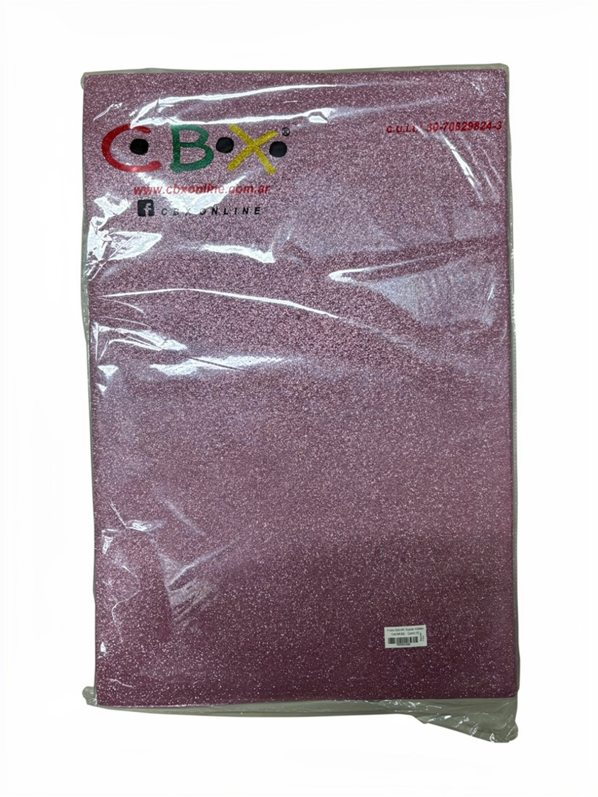 GOMA EVA GLITTER CBX M-43 ROSA CLARO