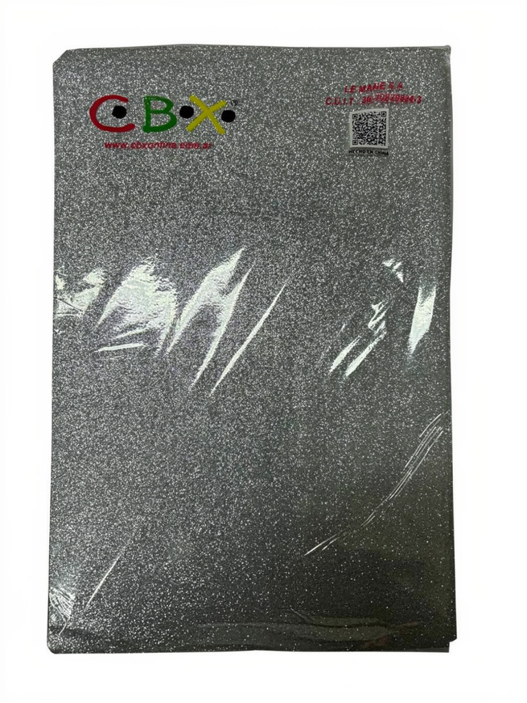 GOMA EVA GLITTER CBX MP-2 PLATEADO
