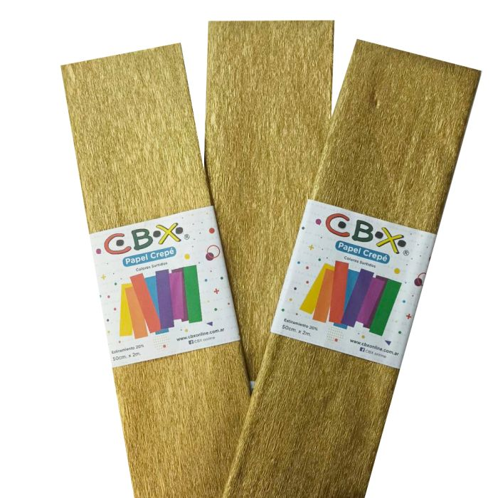 PAPEL CREPE CBX METALIZADO C/U ORO