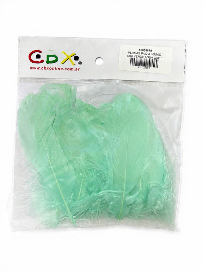 PLUMAS X 50 U CBX VERDE AGUA COD 15