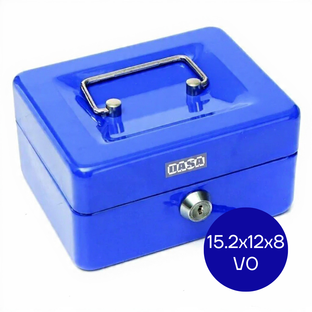 COFRE METALICO PORTA VALORES 15.2X12X8 V0 DASA AZUL