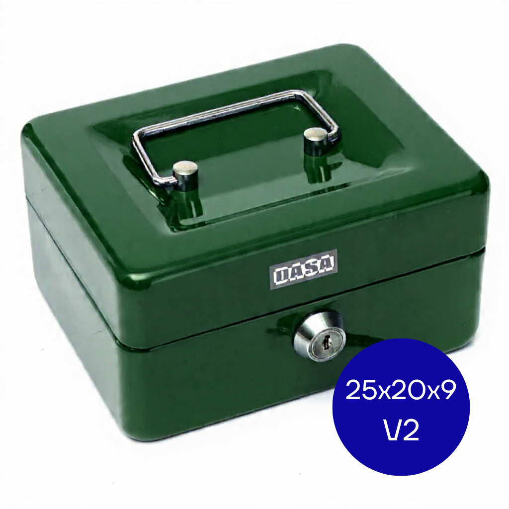 COFRE METALICO PORTA VALORES 25X20X9 V2 DASA VERDE
