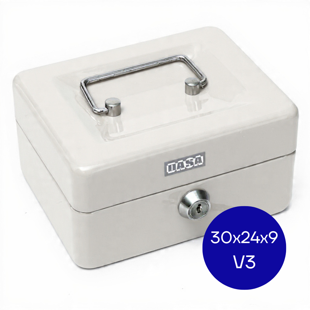 COFRE METALICO PORTA VALORES 30X24X9 V3 DASA BLANCO