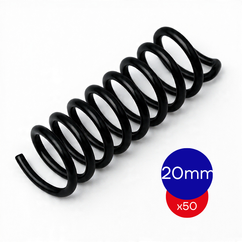 ESPIRAL PVC NEGRO X PAQ DASA 20MM X 50 UNI