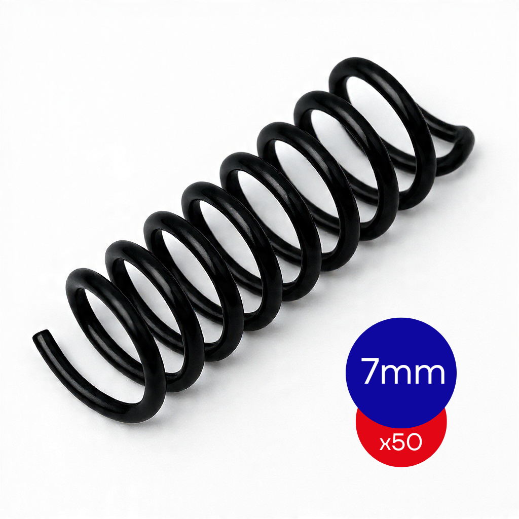 ESPIRAL PVC NEGRO X PAQ DASA 7MM X 50 UNI
