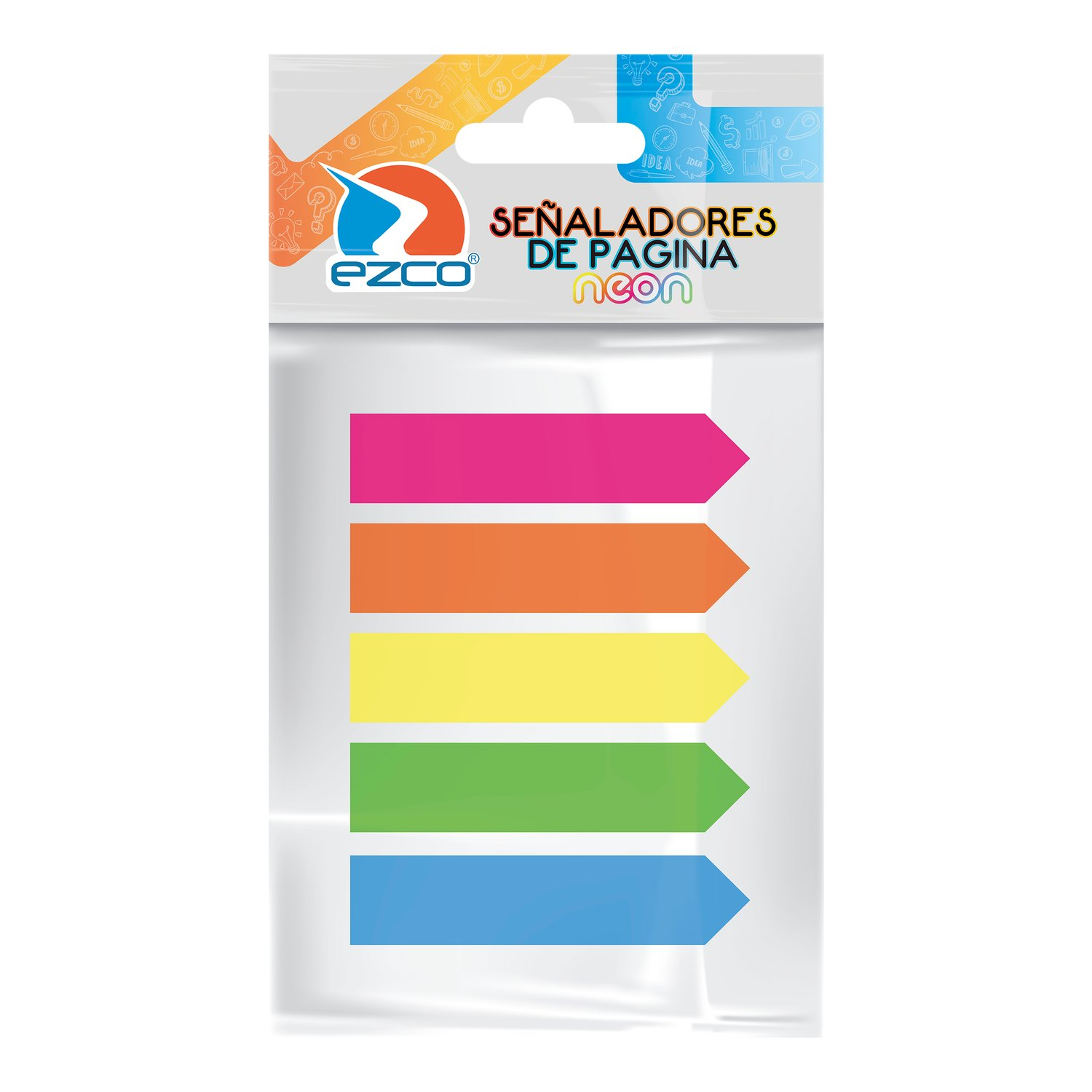 NOTAS ADHESIVAS BANDERITAS EZCO NEON 12 X 44 MM X