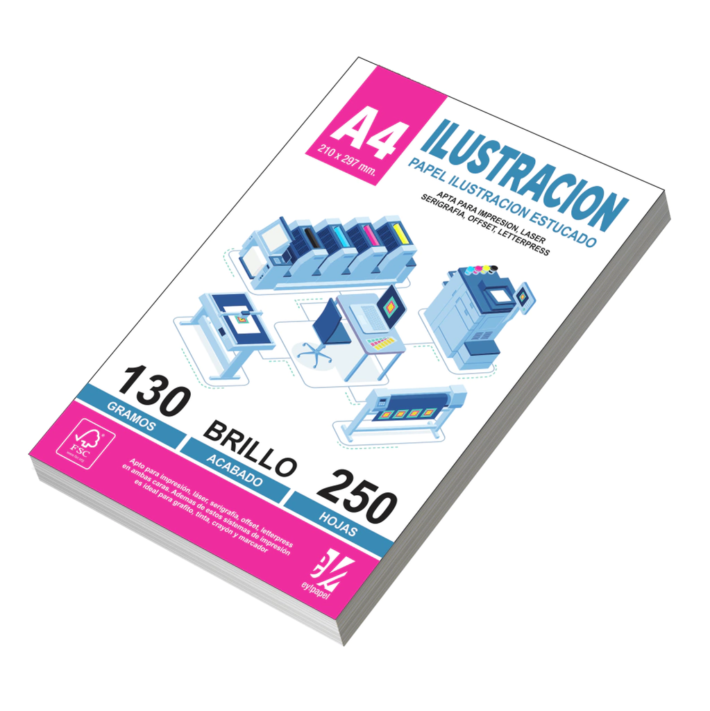 PAPEL ILUSTRACION BRILLO A4 130G X 250 HOJAS EYPAPEL