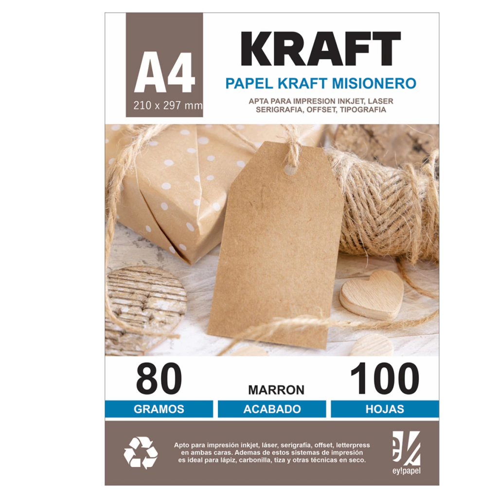 PAPEL KRAFT MISIONERO A4 X100 HJS 80 GRS