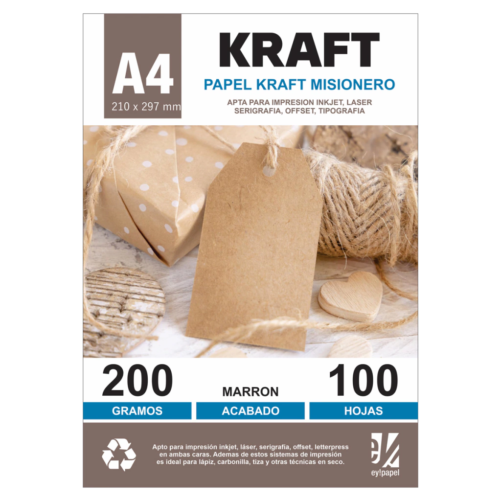 PAPEL KRAFT MISIONERO A4 X100 HJS 200 GRS