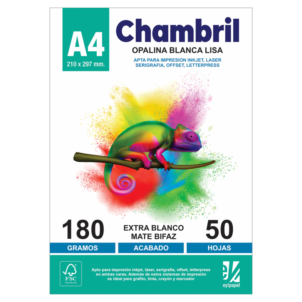 OPALINA BLANCA A4 180G X 50 HOJAS EY PAPEL