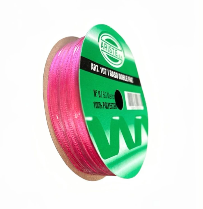 CINTA RASO DOBLE FAZ N0 FUCSIA (3MM) X 50MTS