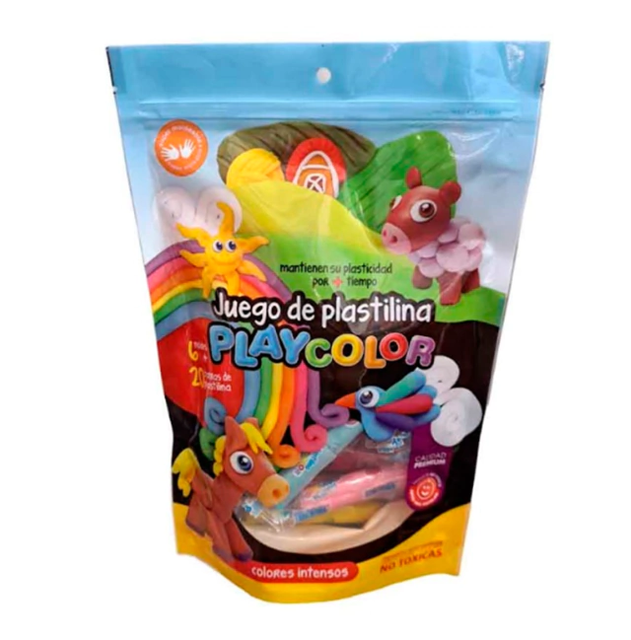 JUEGO PLAYCOLOR PLASTILINA 6 MOLDES + 20 BARRAS