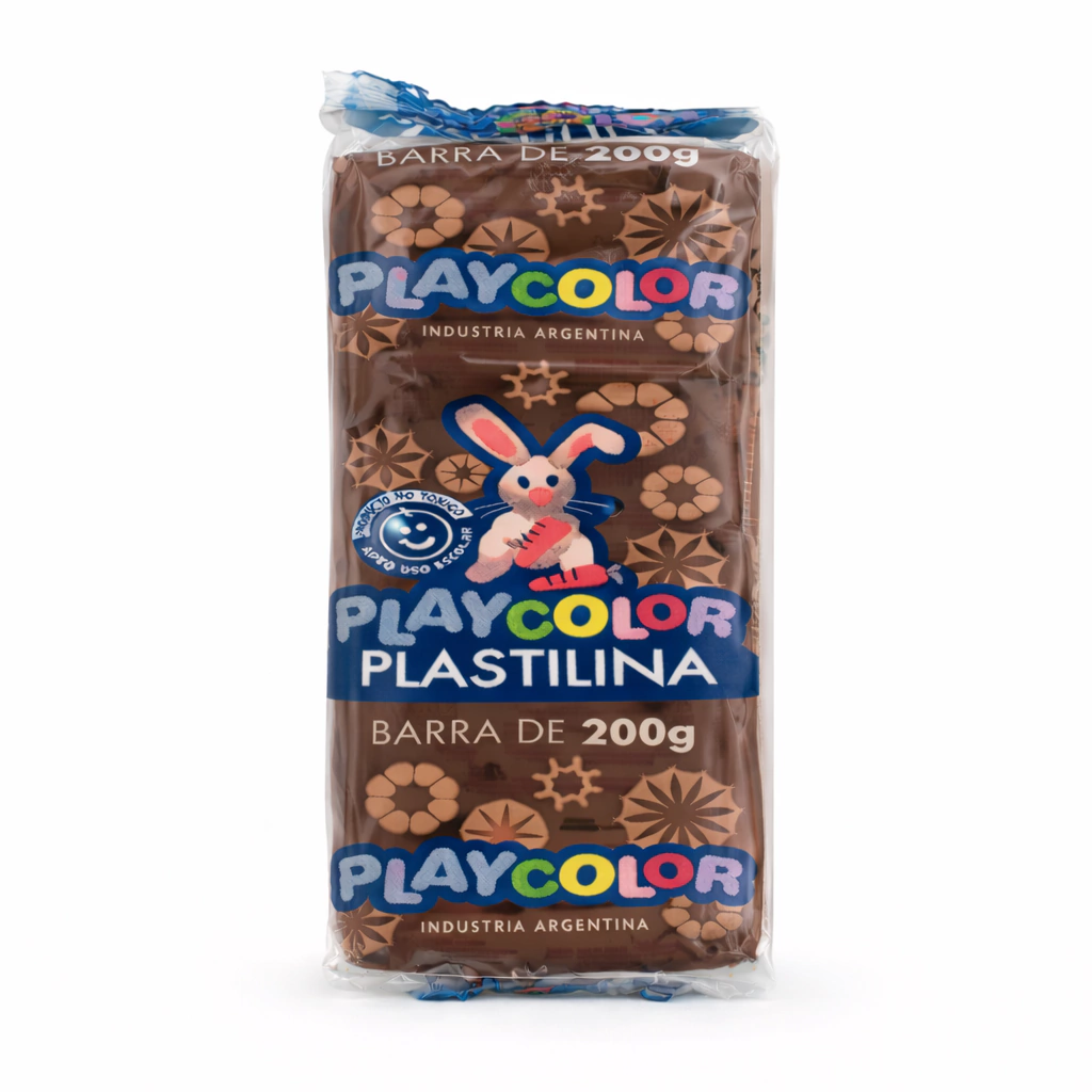 PLASTILINA PLAYCOLOR BARRA * 200 GS MARRON