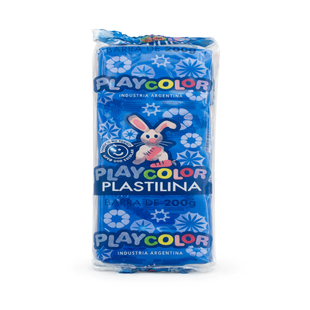 PLASTILINA PLAYCOLOR BARRA * 200 GS AZUL
