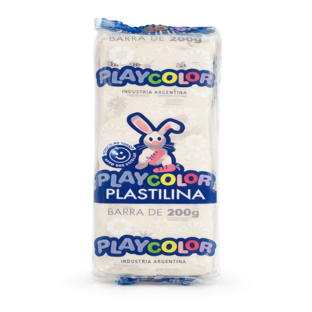 PLASTILINA PLAYCOLOR BARRA * 200 GS BLANCO