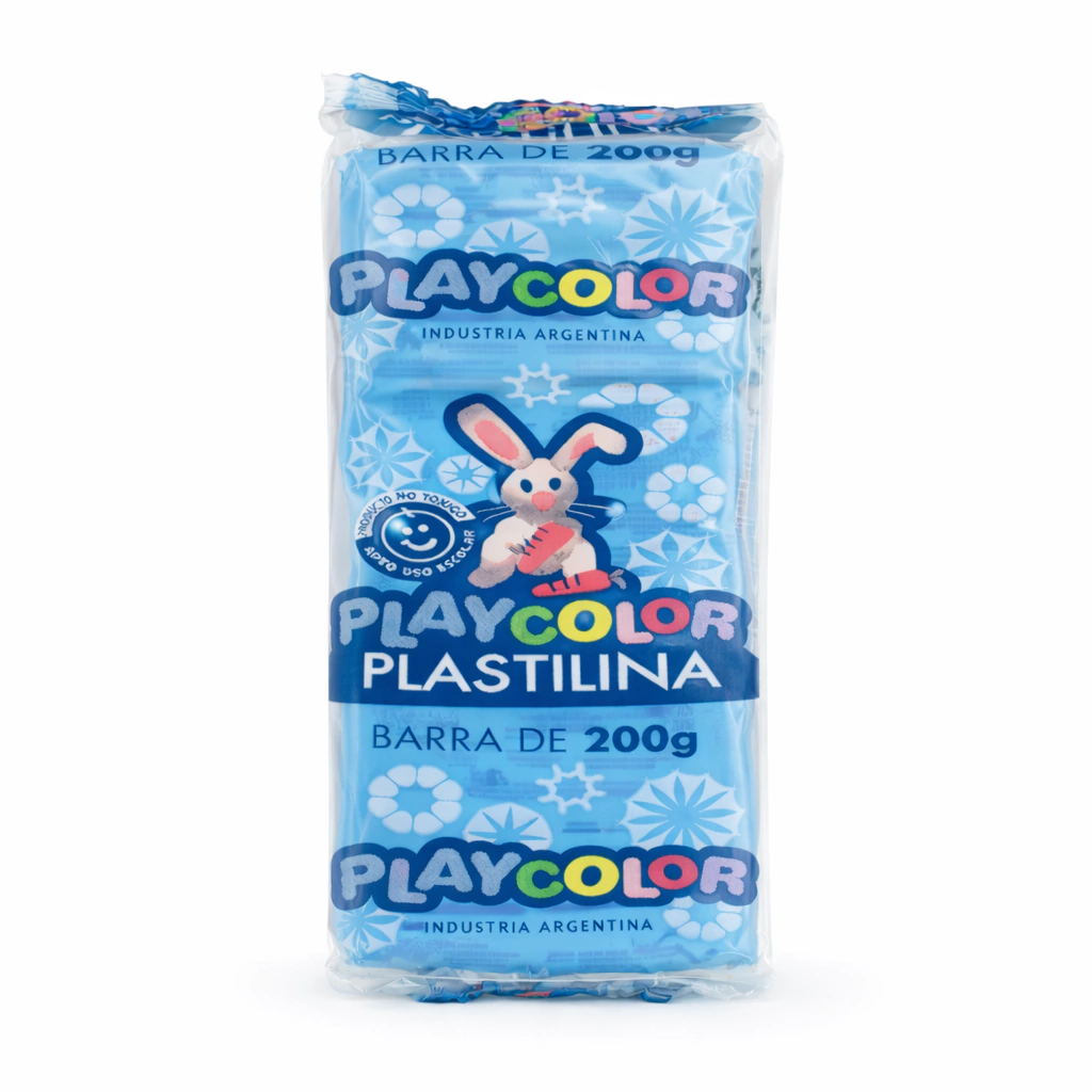 PLASTILINA PLAYCOLOR BARRA * 200 GS CELESTE