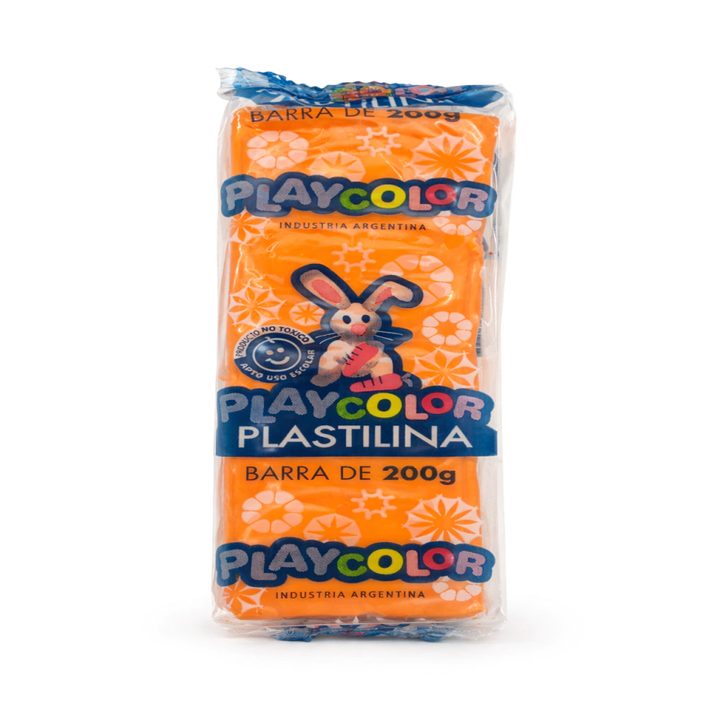 PLASTILINA PLAYCOLOR BARRA * 200 GS NARANJA