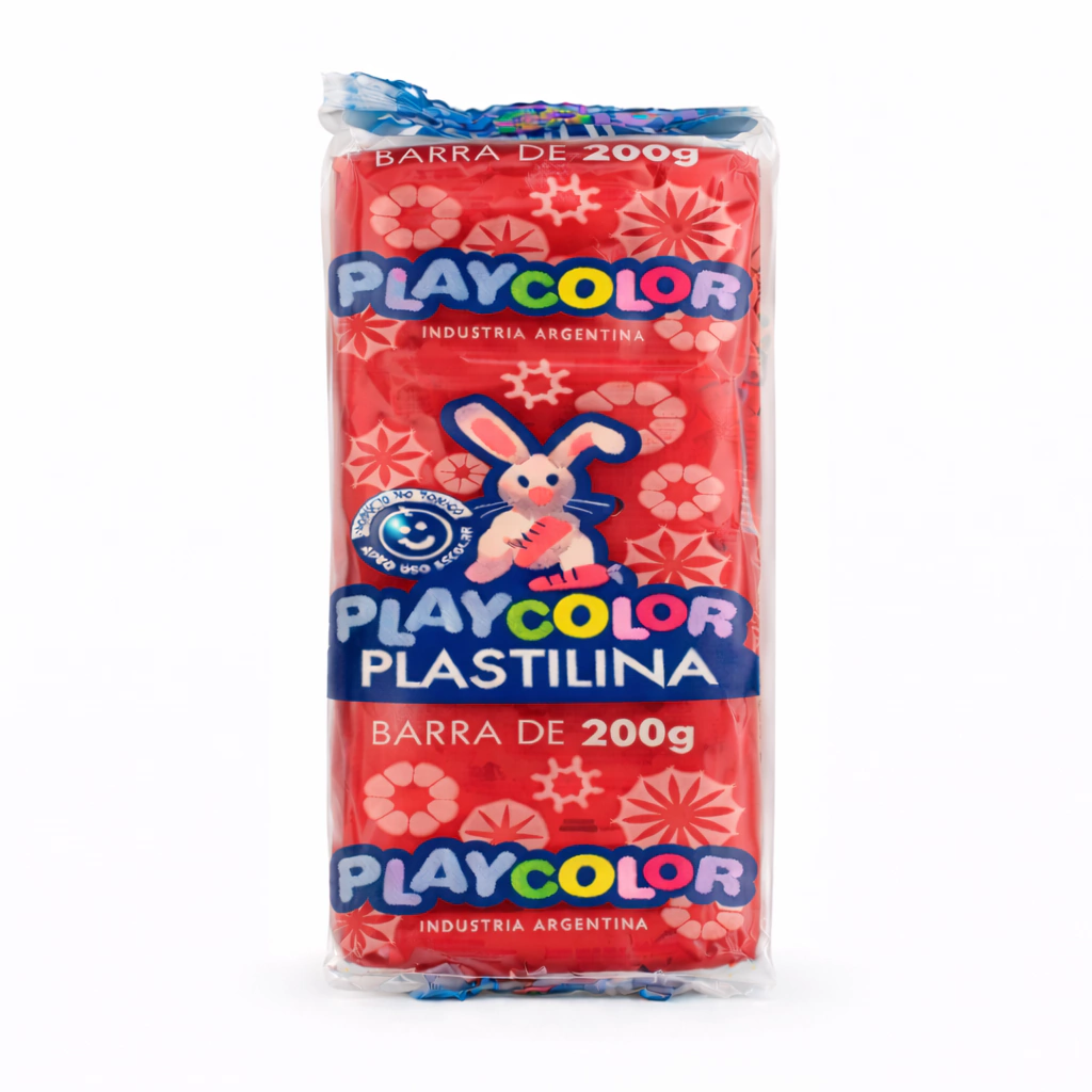 PLASTILINA PLAYCOLOR BARRA * 200 GS ROJO