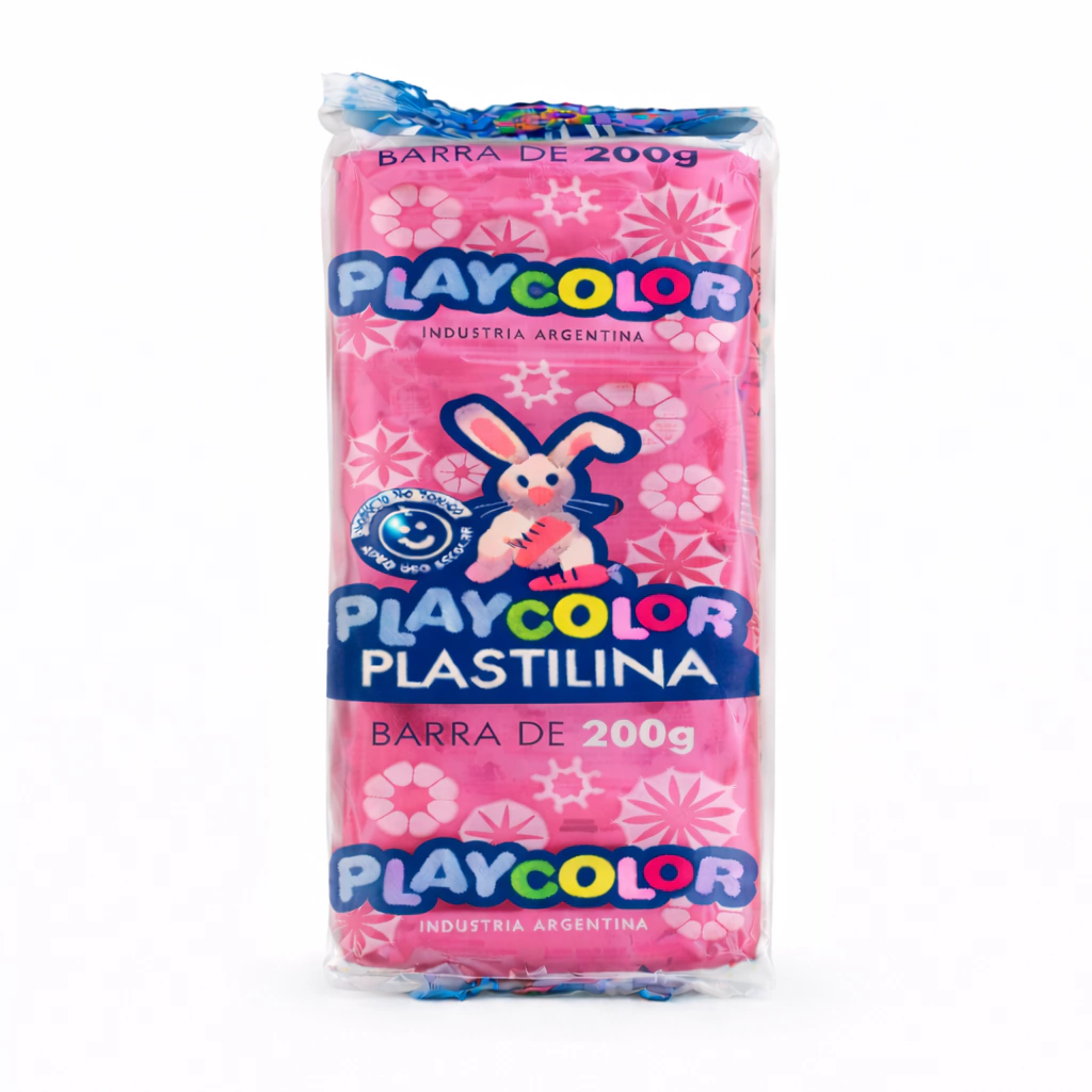 PLASTILINA PLAYCOLOR BARRA * 200 GS ROSA