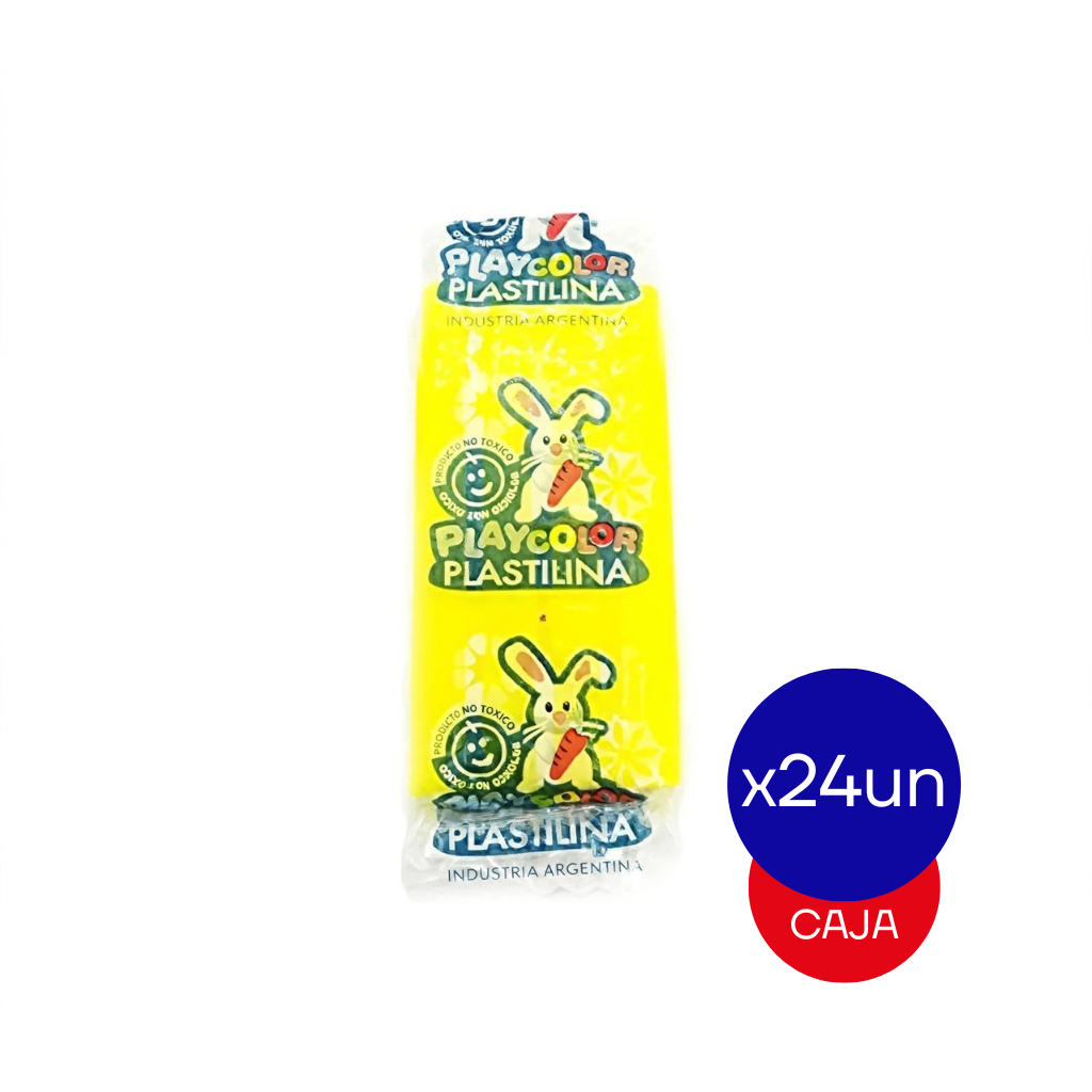 PLASTILINA PLAYCOLOR CHICA AMARILLO CAJA X24