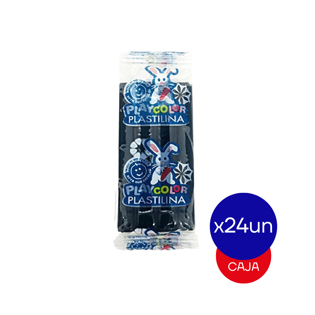 PLASTILINA PLAYCOLOR CHICA NEGRO CAJA X24